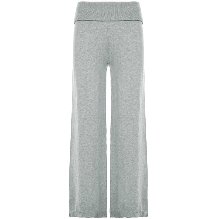 Women cashmere-like knit lounge set with oversized sweater and wide palazzo pants Mune Fashion