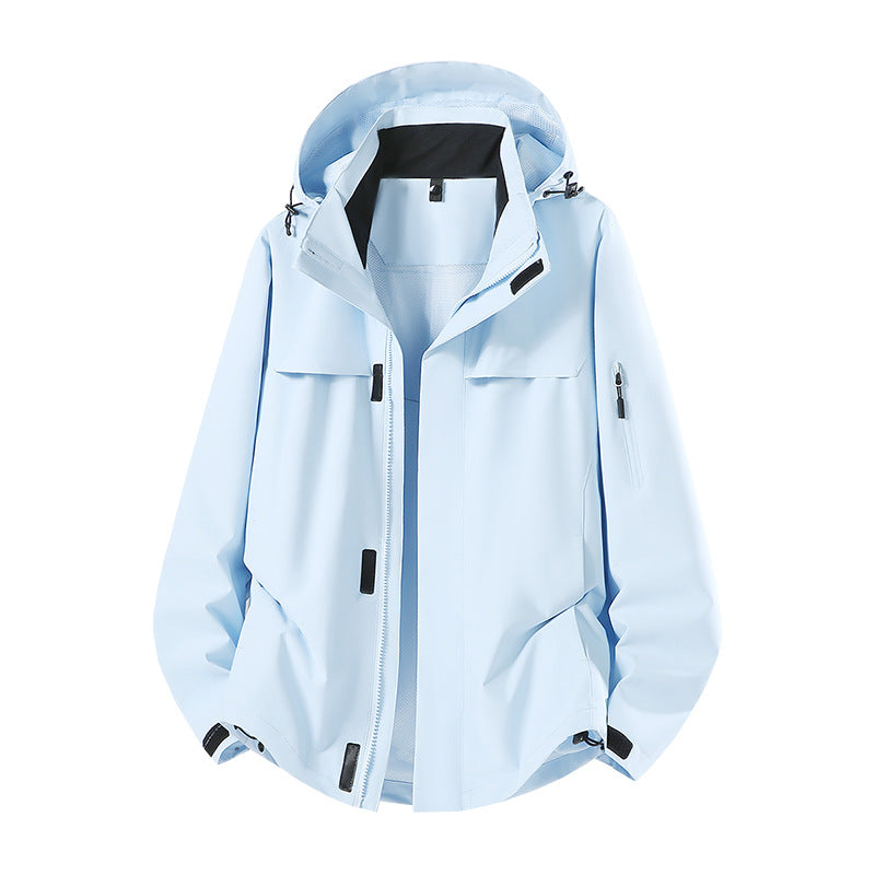 Men's Lightweight Water-Repellent Hooded Softshell Transitional Jacket with Mesh Lining & Utility Pockets Mune Fashion