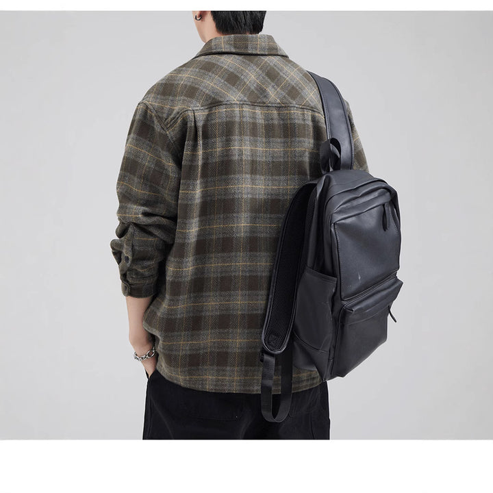 Men's Casual Checkered Pattern Shirt Jacket Mune Fashion