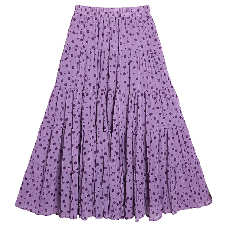 Women's flowing midi maxi skirt with multi-layered tiered design and fine pleated look Mune Fashion