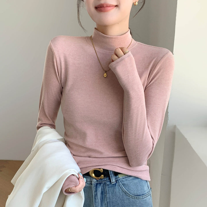 Women's Elegant and Comfortable Long Sleeve Shirt with Stand-up Collar Mune Fashion