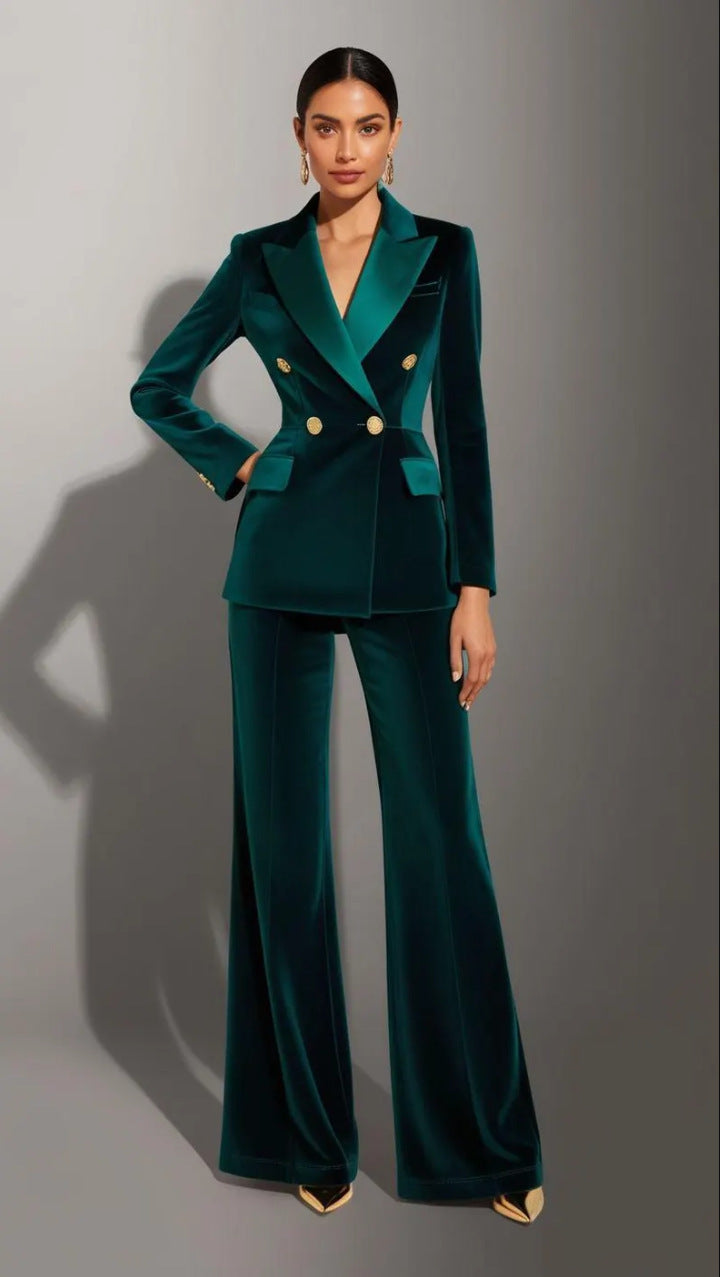 Women Elegant and High-Quality Velvet Suit Mune Fashion