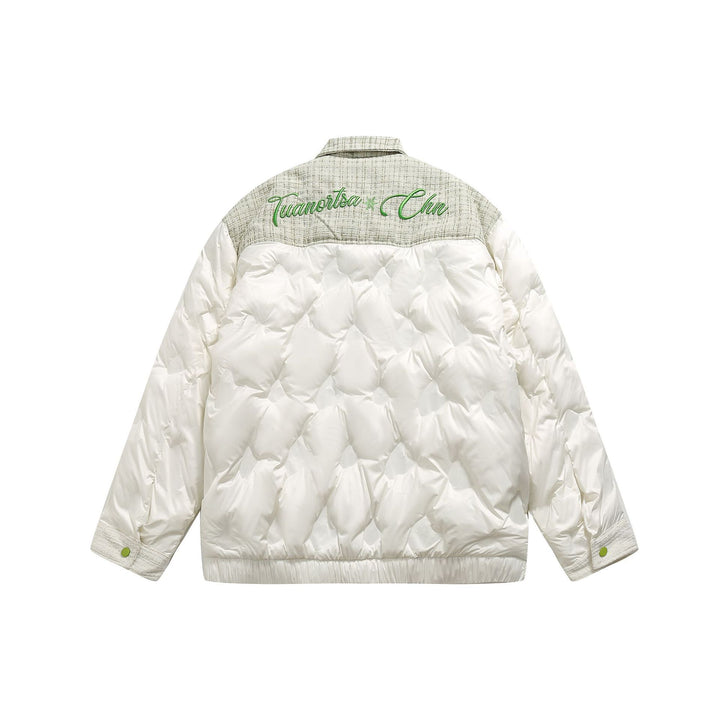 Women's quilted shirt jacket with tweed trim and flap pockets Mune Fashion