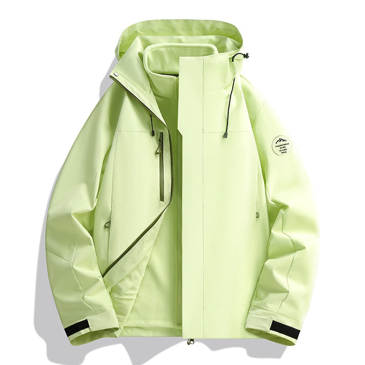 Unisex Water-Repellent Softshell Jacket with Fleece Lining and Adjustable Hood Mune Fashion