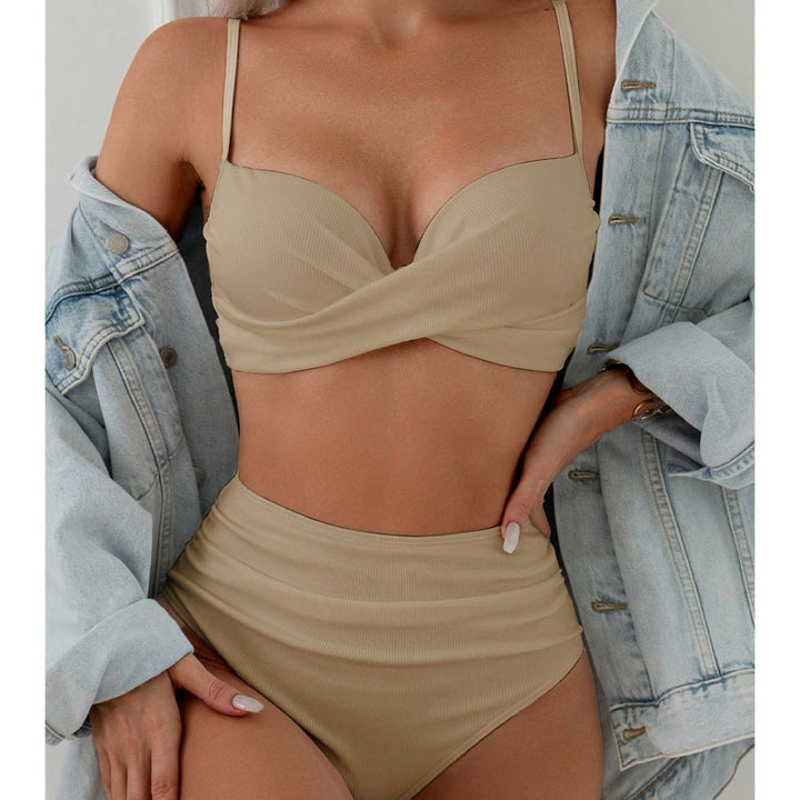 Women's High-Cut Bikini with Elegant Wrap Detail Mune Fashion