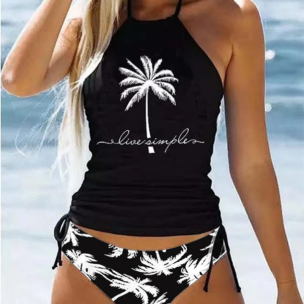 Ladies trendy bikini set with palm motif Mune Fashion