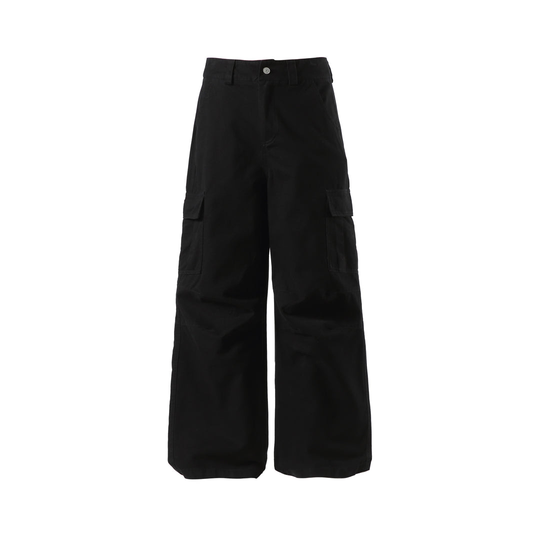 Women's Wide Cargo Culotte with High Waist, Deep Crotch and Functional Flap Pockets Mune Fashion