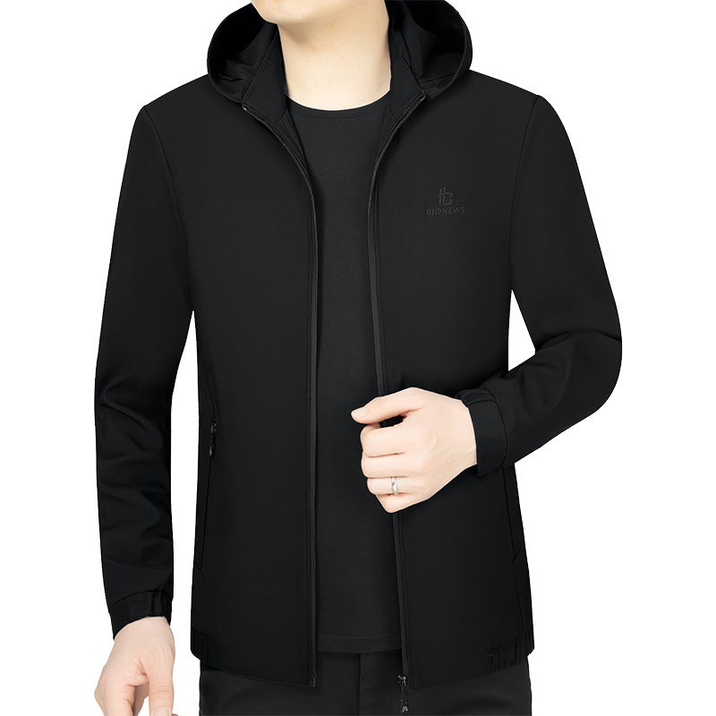 Men's Hooded Softshell Jacket with wind and water repellent membrane and zippered pockets Mune Fashion