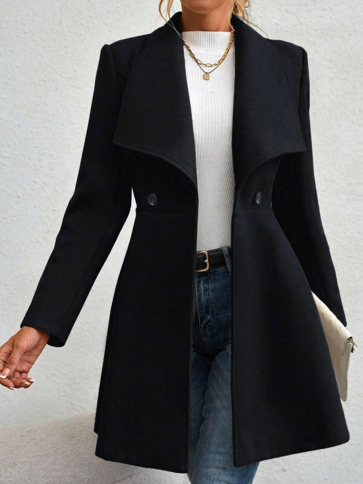 Ladies Elegant Double-Breasted Wool Jacket