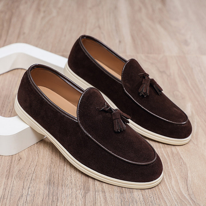 Men's Elegant Moccasins Made of Suede