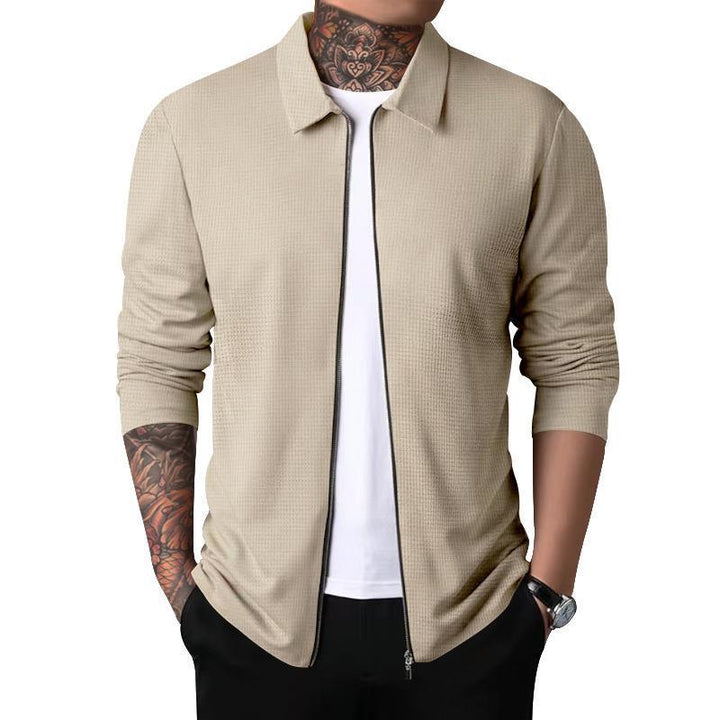 Men's casual jacket with full zip and textured fabric Mune Fashion