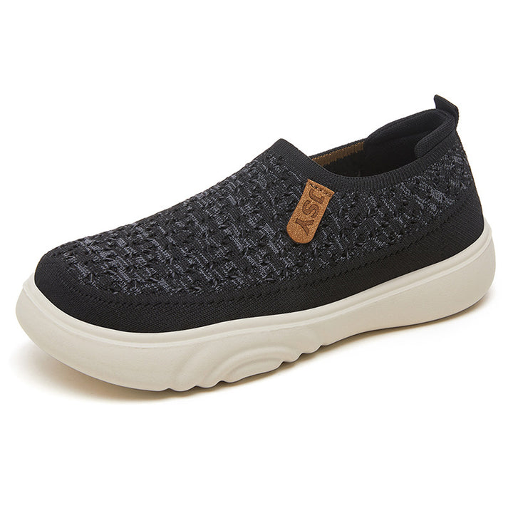 Women's knitted slip-on sneakers in sock-like design with breathable upper material and padded comfort sole Mune Fashion