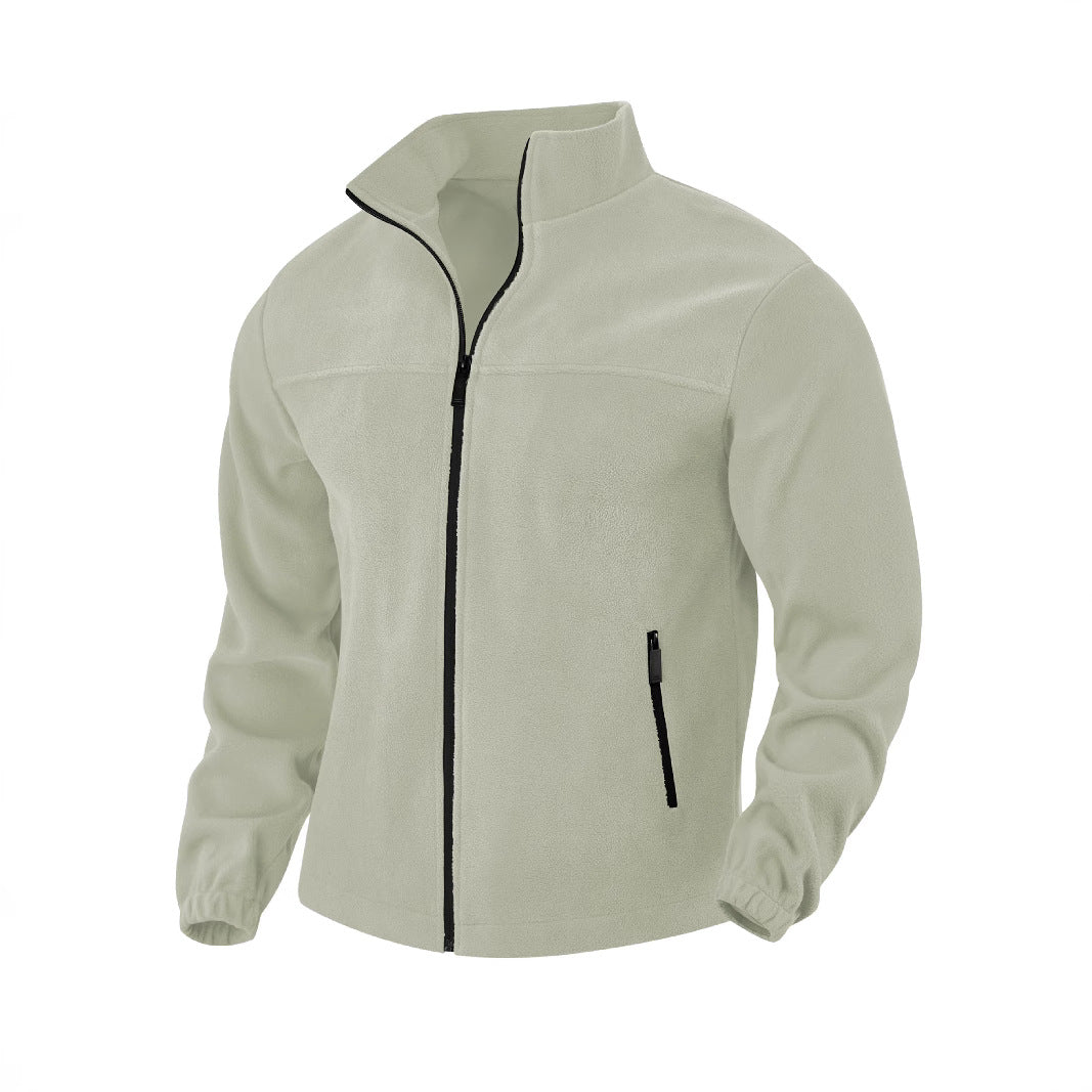 Men's fleece jacket with zipper, stand-up collar and zip pockets Mune Fashion