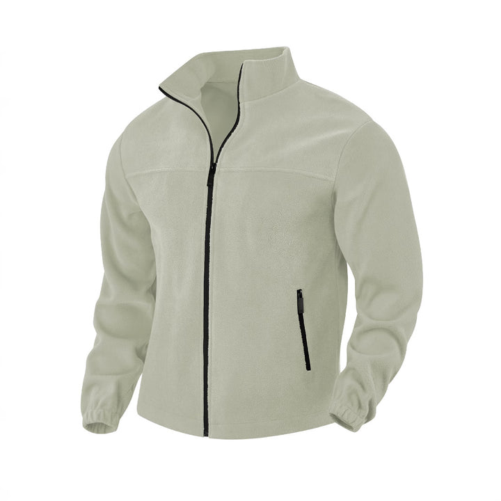 Men's fleece jacket with zipper, stand-up collar and zip pockets Mune Fashion