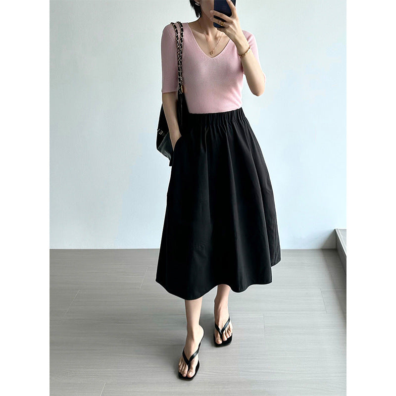 Women Elegant, wide-cut Midi skirt Mune Fashion
