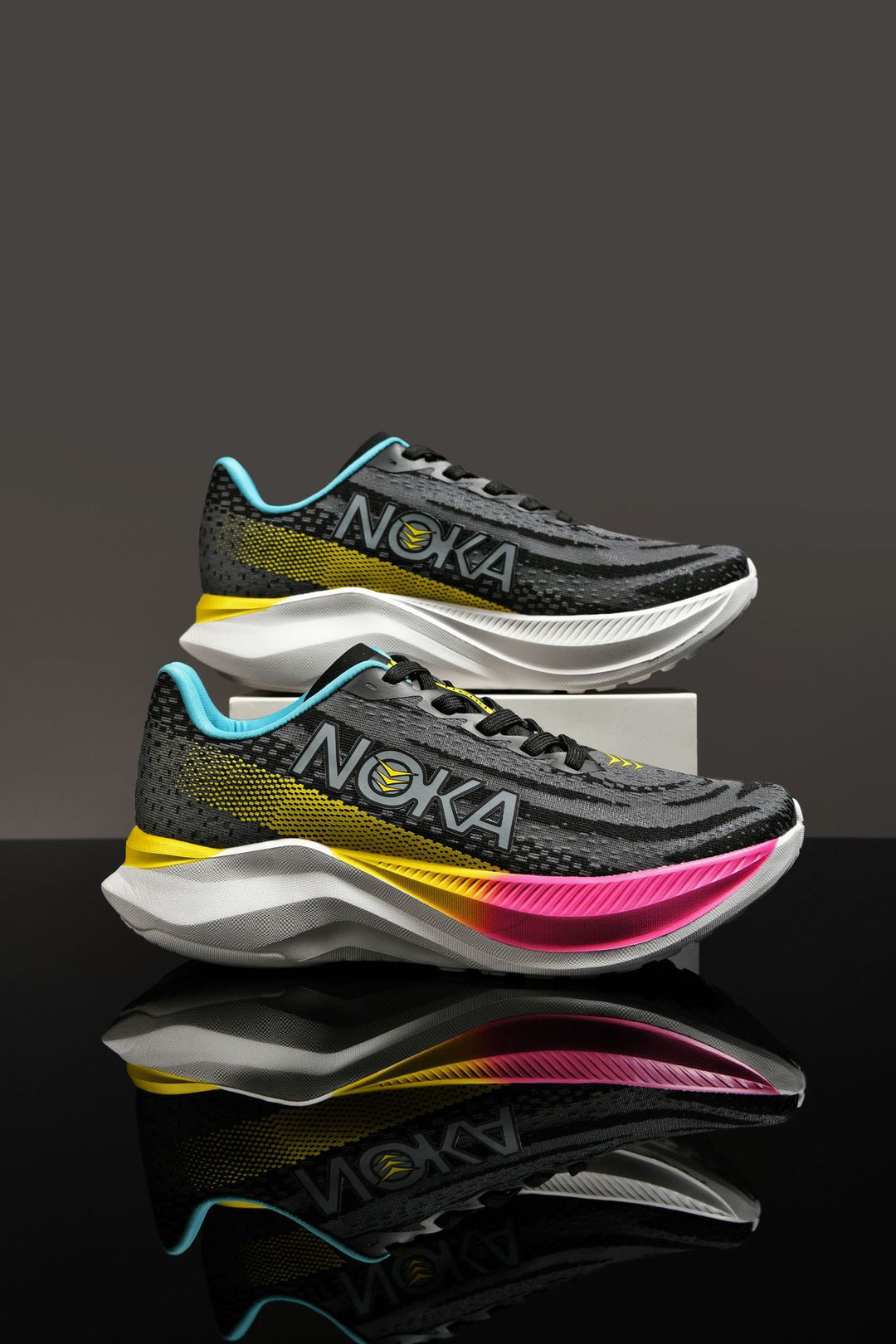 Unisex lightweight road running sneakers with high dynamic rebound midsole and breathable knitted upper Mune Fashion