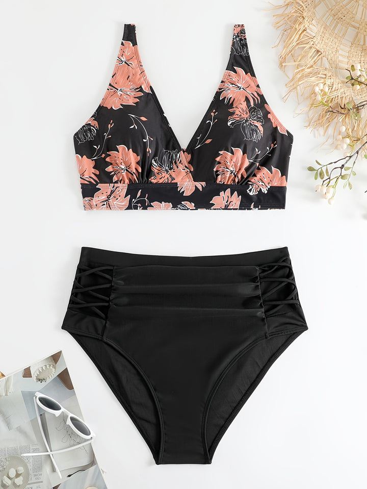 Women High-Cut Bikini with Floral Accents and Refined Details Mune Fashion