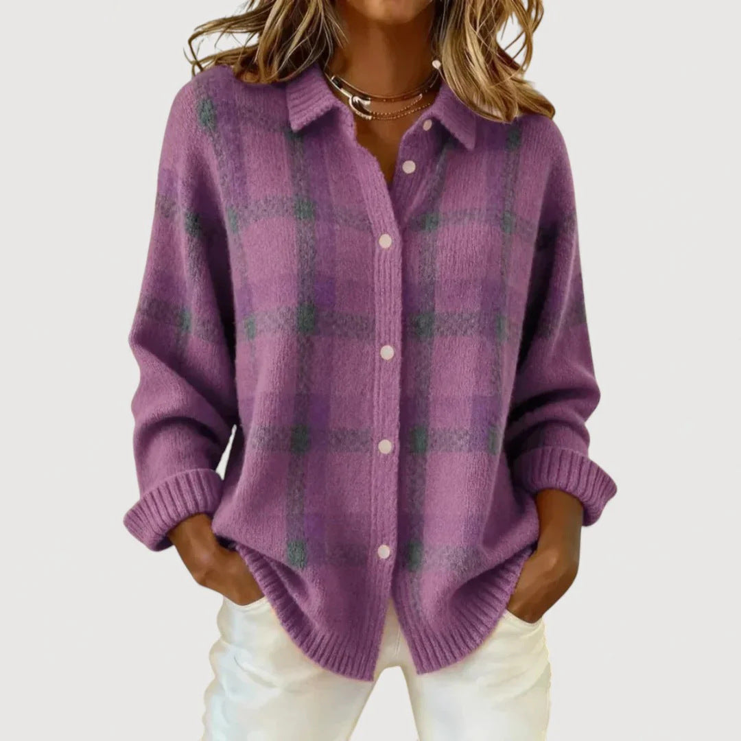 Women’s Fashion Checkered Cardigan