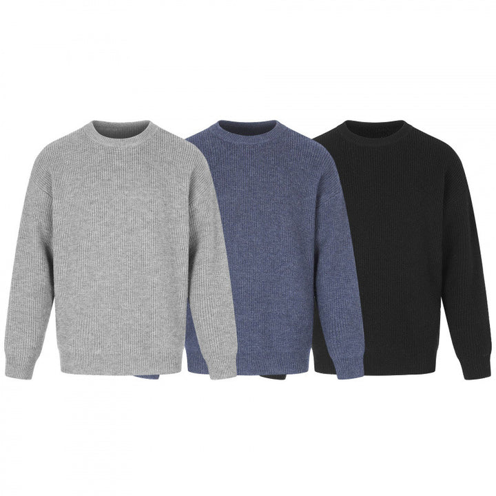 Unisex Soft Oversized Ribbed Sweater with Relaxed Fit and Tonal Texture Mune Fashion