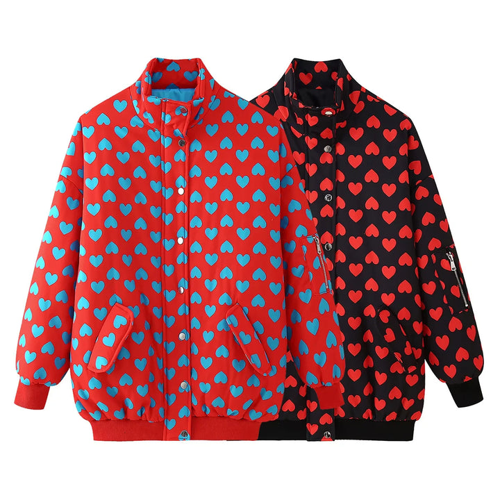 Women's non-quilted oversized bomber jacket with stand-up collar, elastic cuffs, and arm pocket Mune Fashion