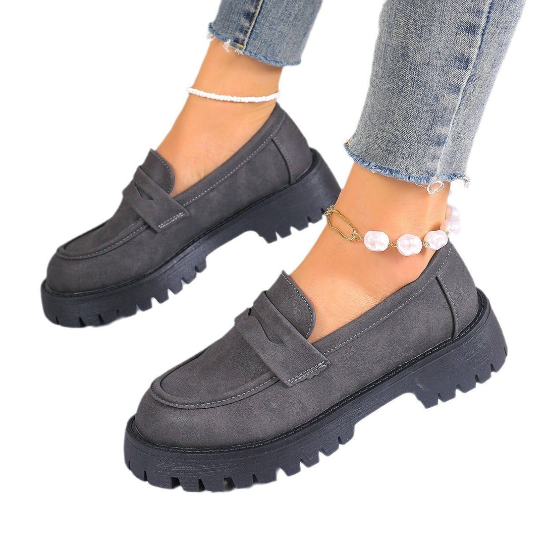 Women's Thick Sole Loafers in Suede Look with Comfort Insole Mune Fashion