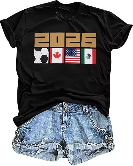 Women's Vintage Cotton T-Shirt with Football Print and Loose Fit Mune Fashion