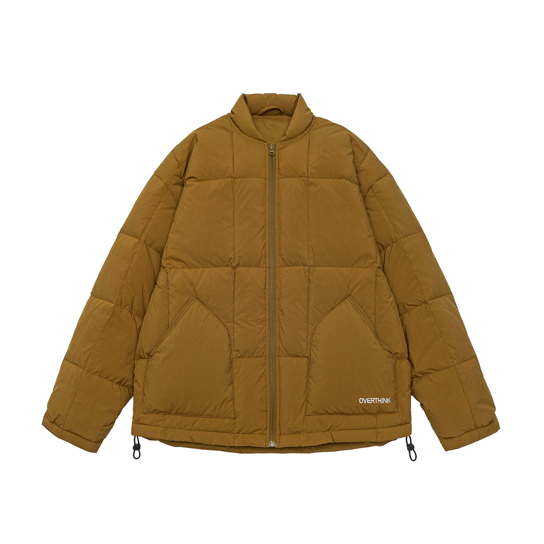 Men's Boxy quilted insulation jacket with stand-up collar, drawstring, and logo application Mune Fashion