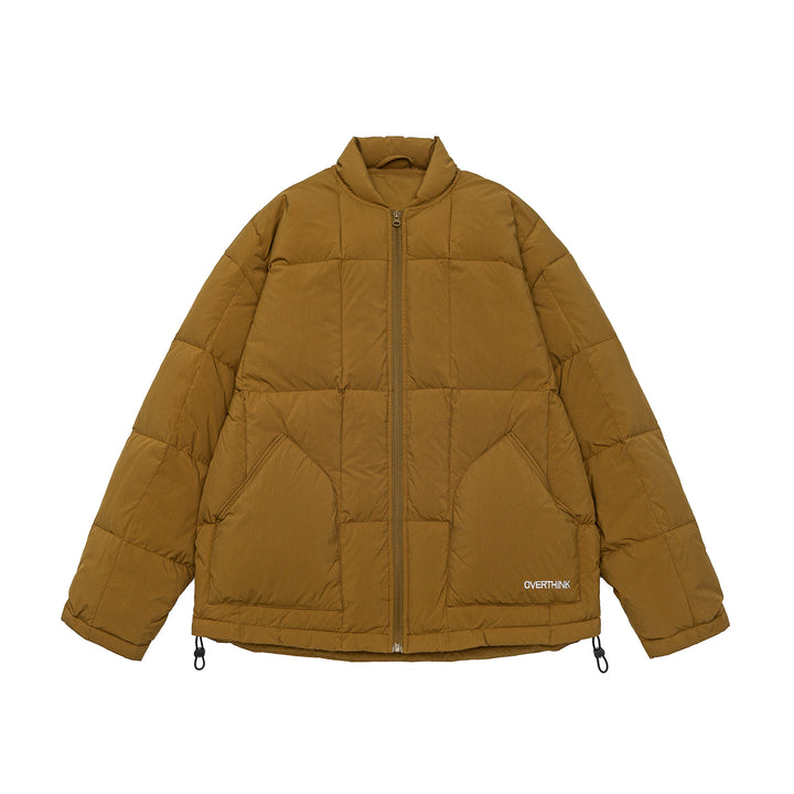 Men's Boxy quilted insulation jacket with stand-up collar, drawstring, and logo application Mune Fashion