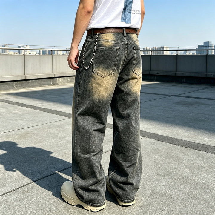 Men Comfortable Wide Cut Jeans Mune Fashion