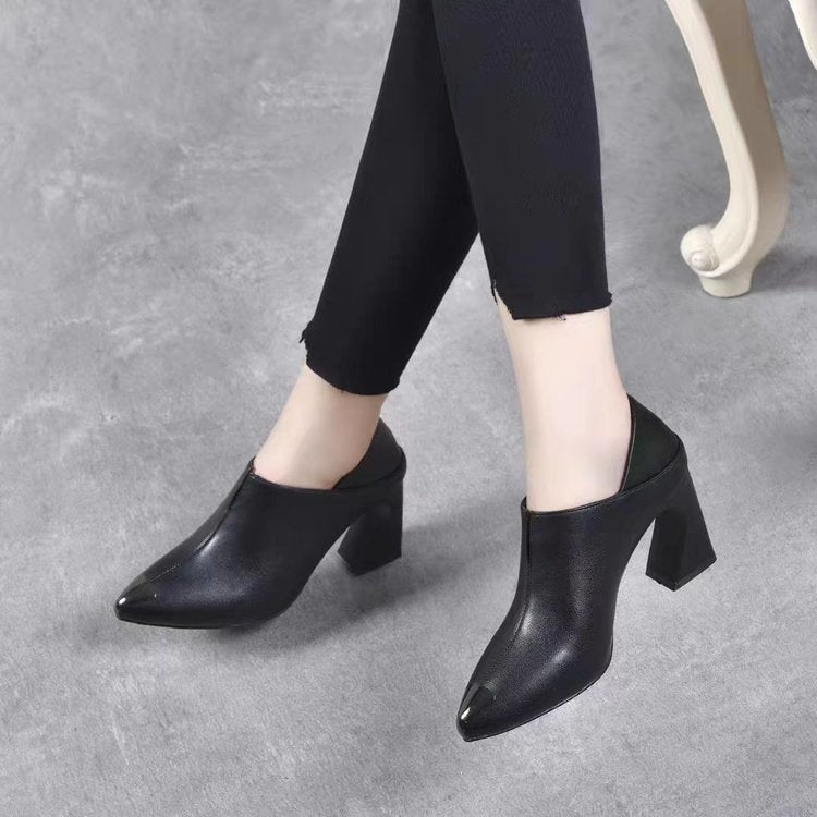 Women Chunky Heel Mules Mune Fashion