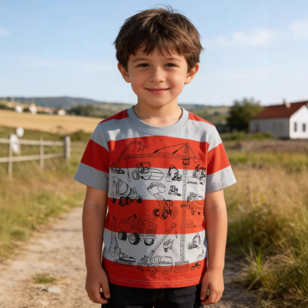 Boys T-shirt with colorful construction vehicle motif Mune Fashion