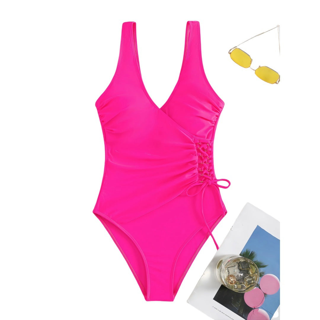 Women's One-Piece Swimsuit with Elegant Wrap Design Mune Fashion