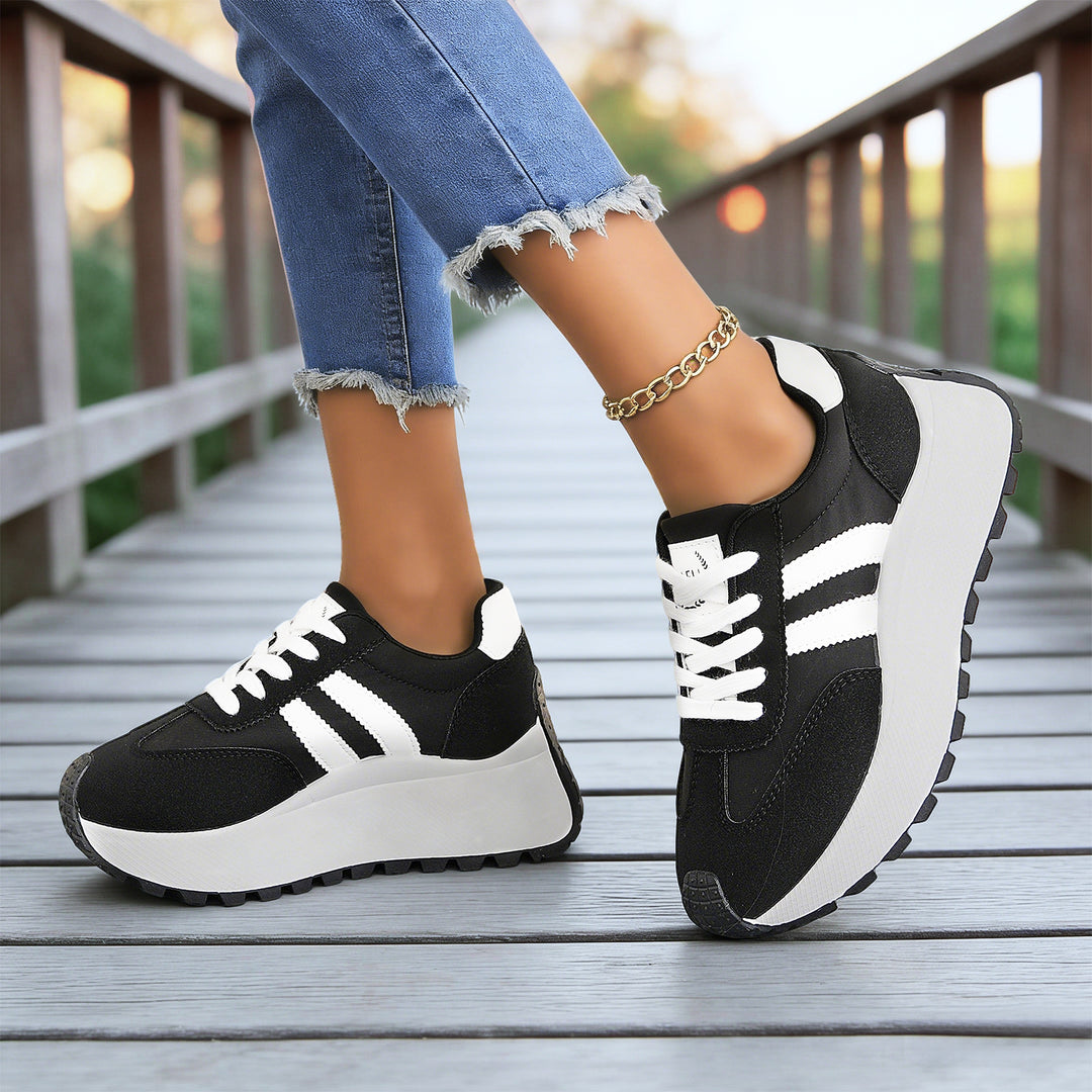 Ladies' nan platform chunky sneakers with reinforced toe cap, profiled rubber outsole, and shock-absorbing EVA midsole Mune Fashion