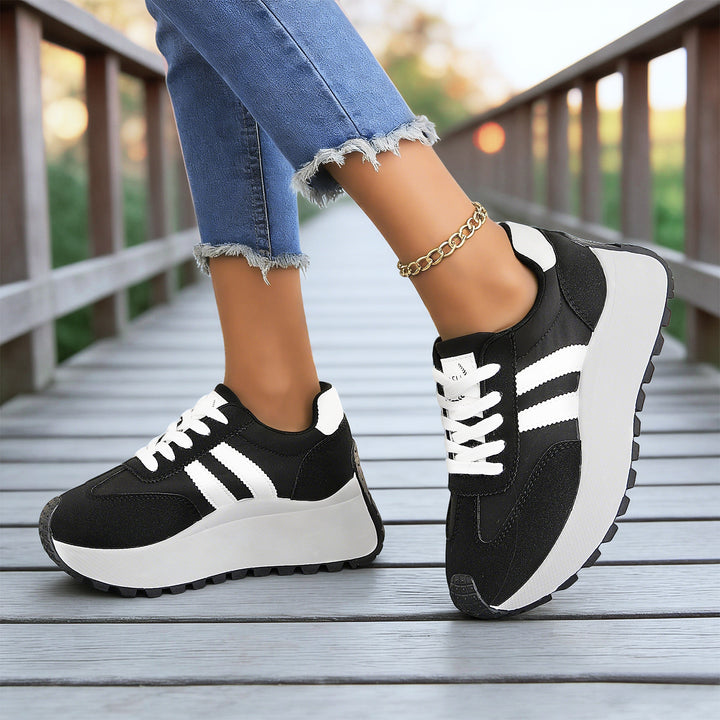 Ladies' nan platform chunky sneakers with reinforced toe cap, profiled rubber outsole, and shock-absorbing EVA midsole Mune Fashion