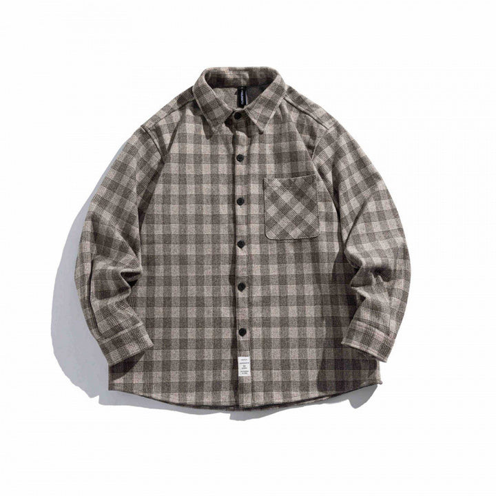 Unisex Boxy Checkered Overshirt made of soft Flannel with patch breast pocket Mune Fashion