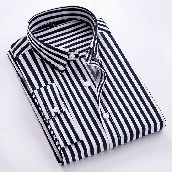 Men's striped business shirt with button-down collar and tailored silhouette Mune Fashion