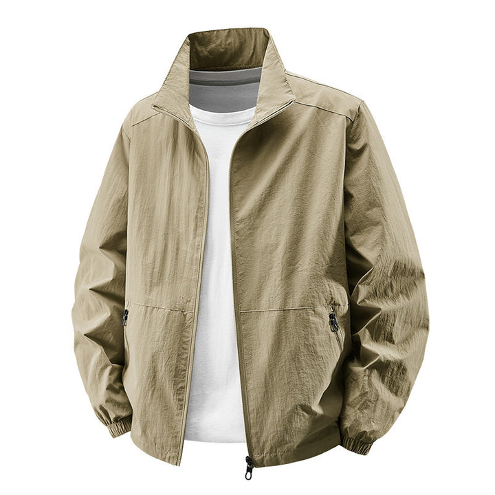 Men's Lightweight Transitional Jacket with High Collar Mune Fashion