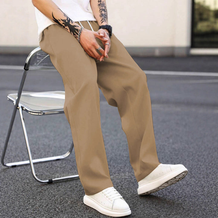 Men's fashionable leisure pants with loose fit and elastic waistband Mune Fashion