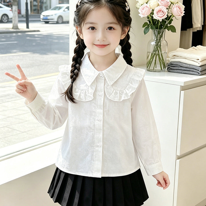 Girls blouse with ruffle details Mune Fashion