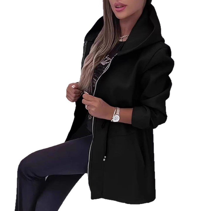 Women’s hooded parka with waist drawstring, two-way zipper, and side pockets Mune Fashion