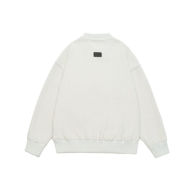 Unisex Boxy Knit Sweater with chunky ribbed texture and round neck Mune Fashion