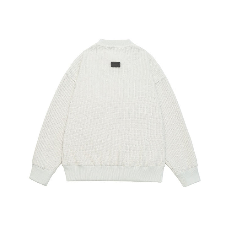 Unisex Boxy Knit Sweater with chunky ribbed texture and round neck Mune Fashion