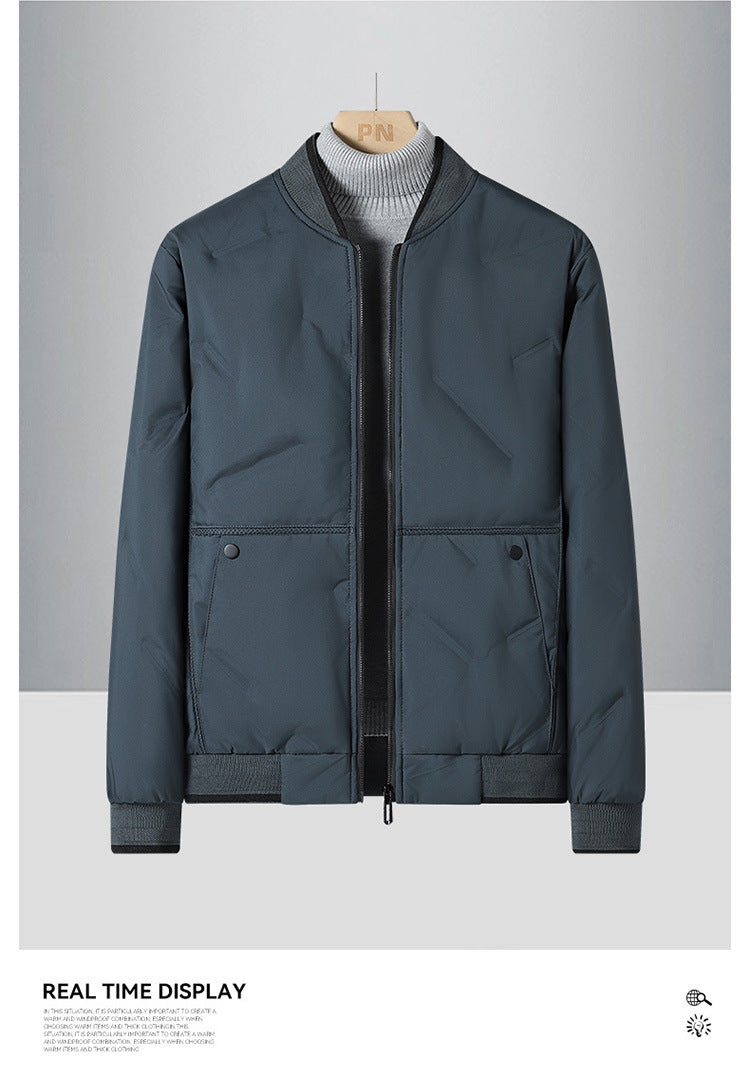 Men's Lightweight Transition Jacket with High Stand Collar and Practical Pockets Mune Fashion