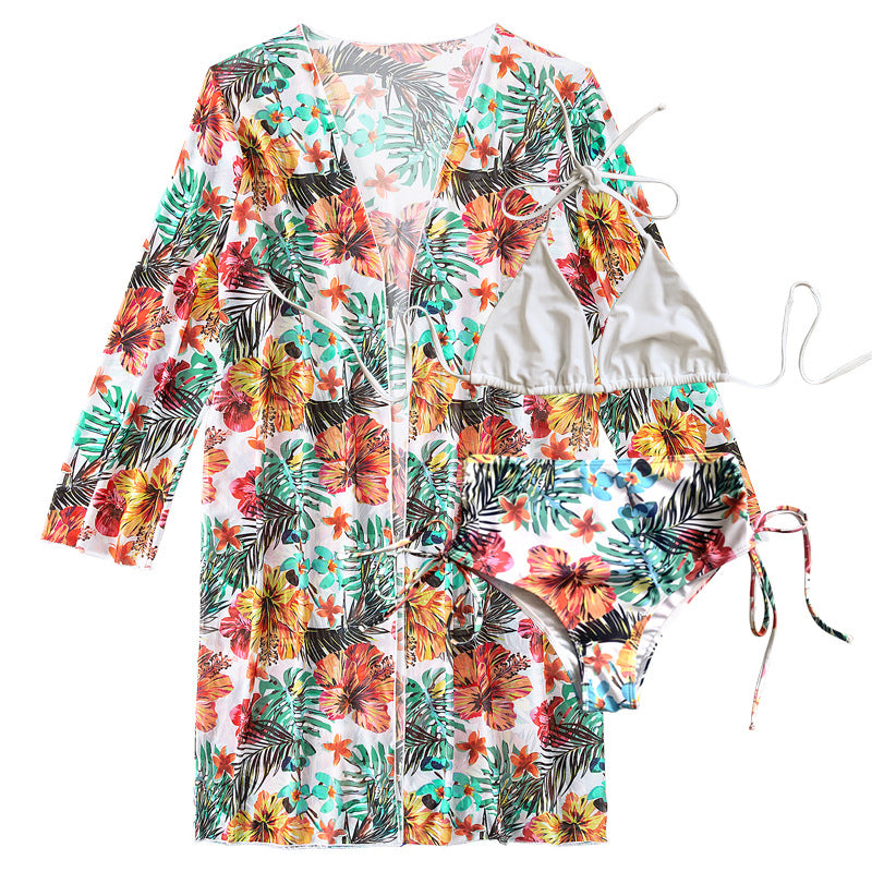 Women's High-Waisted Bikini with Floral Cover-Up Mune Fashion