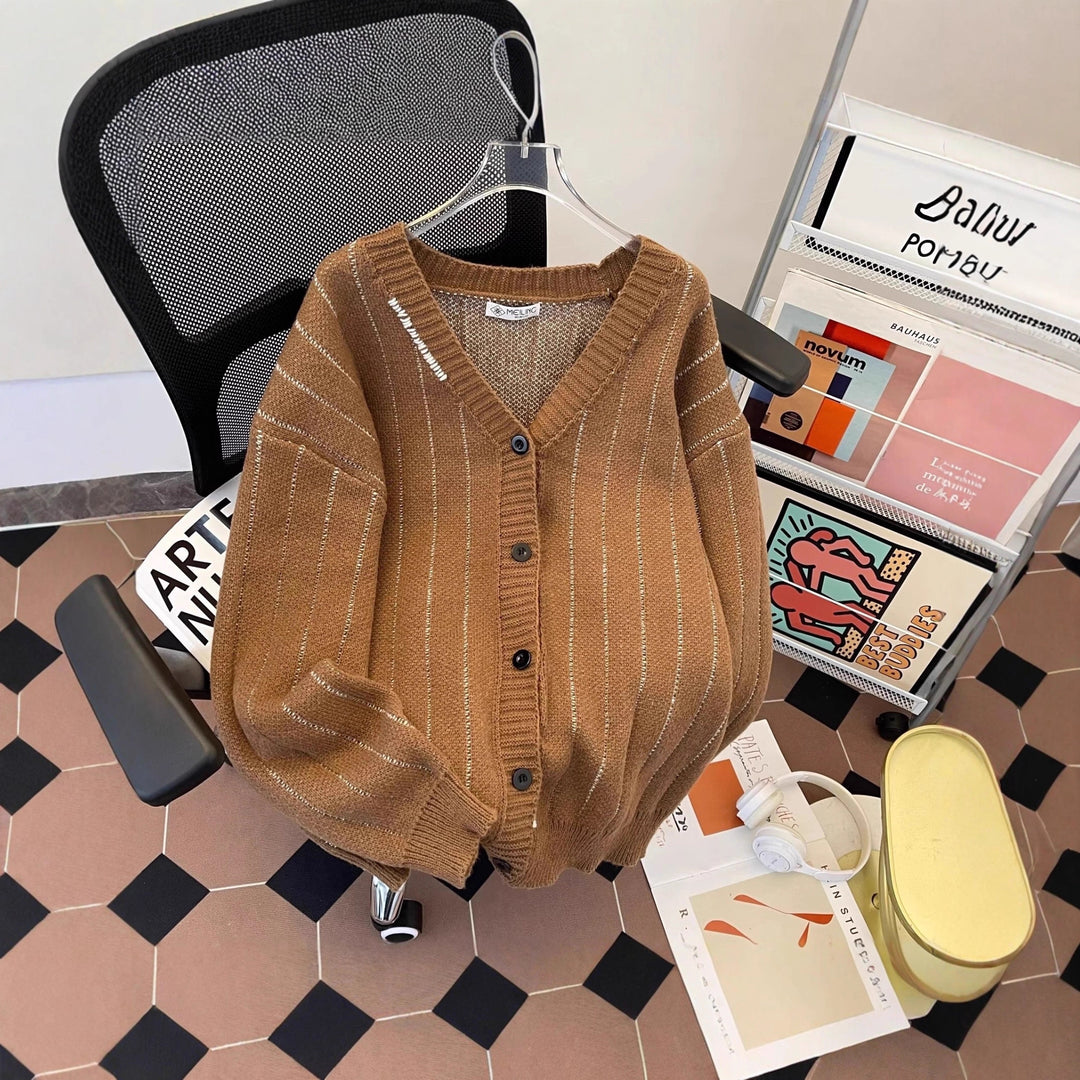 Women's cardigan with V-neck and buttons Mune Fashion
