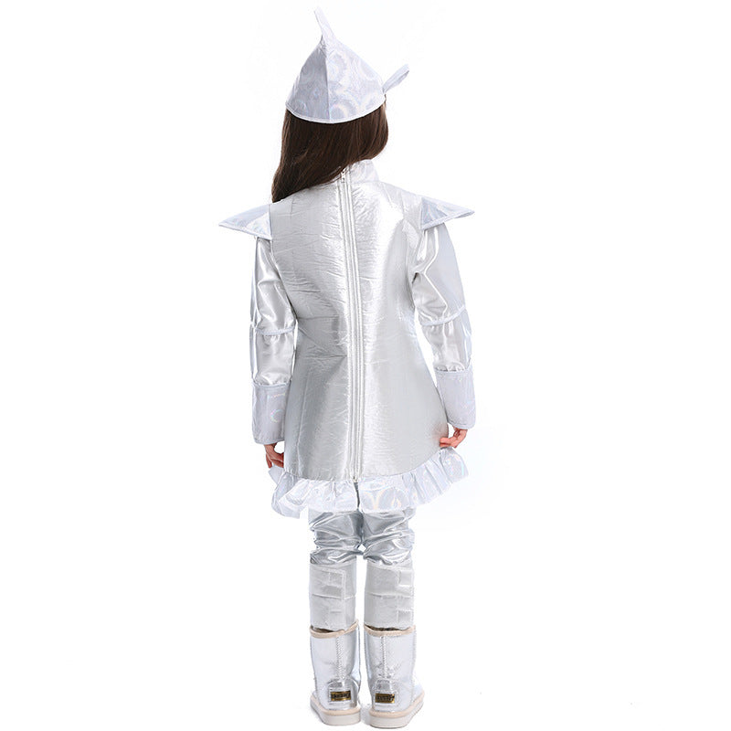 Girl costume as Silver Lumberjack with detailed accessories Mune Fashion