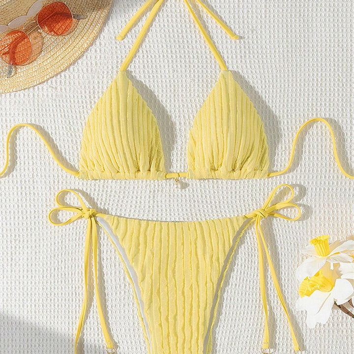Women's Triangle Bikini with textured design and adjustable straps Mune Fashion
