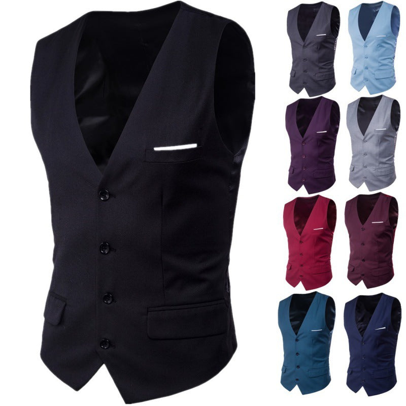 Men's nan formal suit waistcoat with deep V-neck satin back and flap pockets Mune Fashion