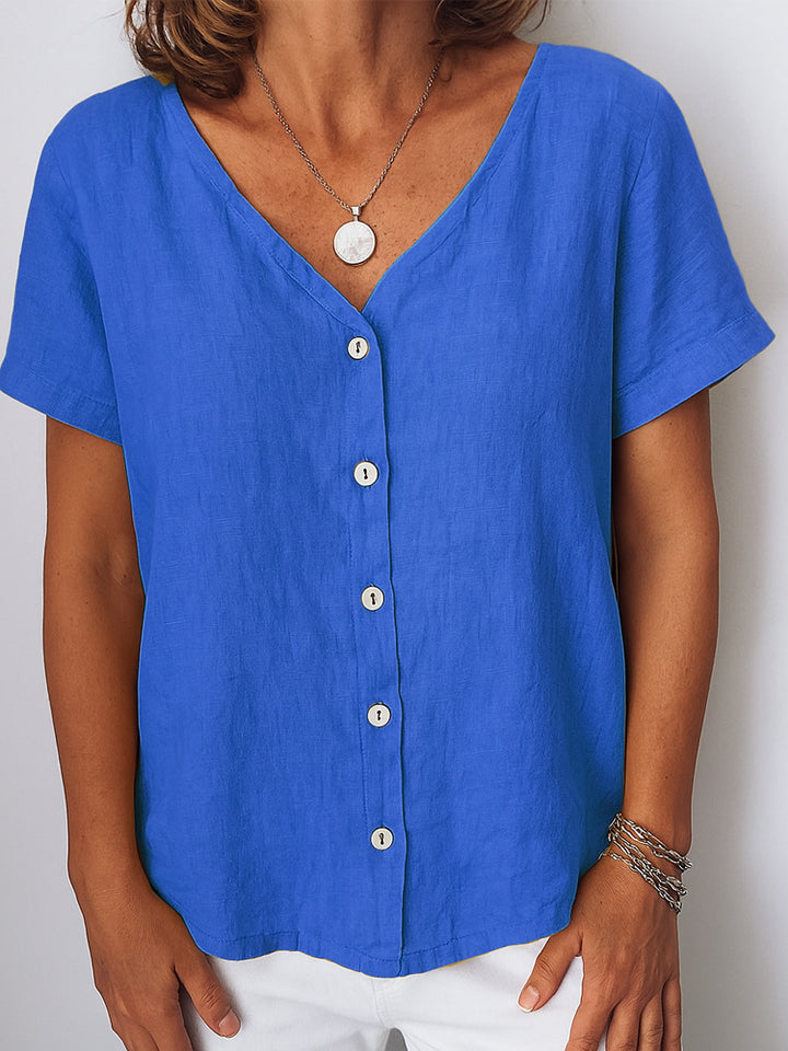 Women's linen blouse with button details Mune Fashion