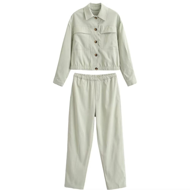 Women's Relaxed Pants with Elastic Waistband and Straight Leg Mune Fashion